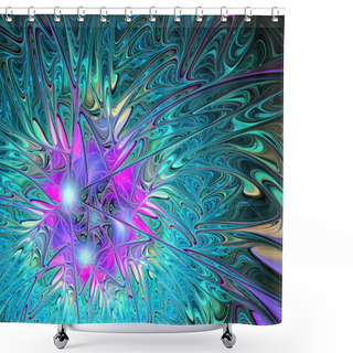 Personality  Computer Generated Background Of Abstract Fractal Shapes Shower Curtains