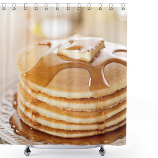 Personality  Breakfast Food - Stack Of Pancakes With Syrup And Butter Shower Curtains