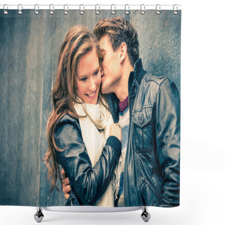 Personality  Couple In Love - Beginning Of A Love Story Shower Curtains