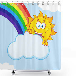 Personality  Happy Summer Sun  Shower Curtains