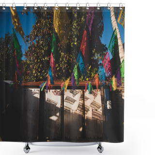 Personality  Holy Day At Todos Santos Mexican Town Shower Curtains