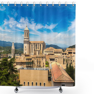 Personality  Panoramic View Of Girona Shower Curtains