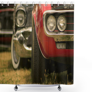 Personality  Muscle Cars In A Row Shower Curtains