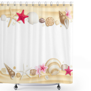 Personality  Seashell Frame Shower Curtains