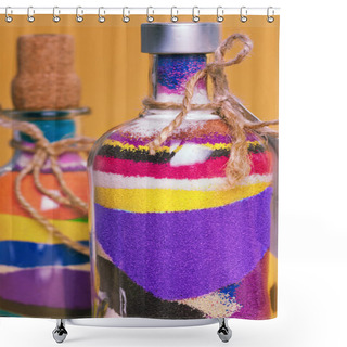 Personality  Colored Sand In A Bottles Shower Curtains