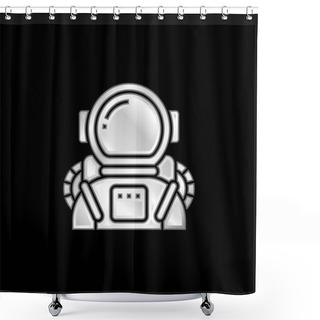 Personality  Astronaut Silver Plated Metallic Icon Shower Curtains