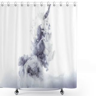 Personality  Monochromatic Grey Paint Splash, Isolated On White Shower Curtains