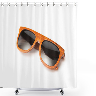 Personality  Fashion Sunglasses. Isolated On White Background Shower Curtains