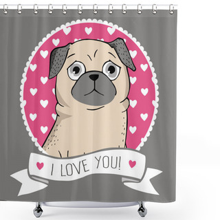 Personality  I Love You. Shower Curtains