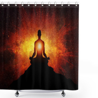 Personality  Spiritual Meditation Connected With The Energy Of The Universe Shower Curtains