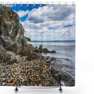 Personality  Rocky Beach On Frenchman Bay, Seen On Mount Desert Island, Bar H Shower Curtains