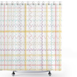 Personality  Seamless Pattern - Sewing Machine Stitches Shower Curtains