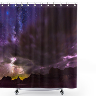 Personality  Beautiful Cloudy Night Badlands South Dakota Shower Curtains