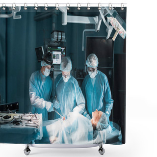 Personality  Multicultural Surgeons And Patient During Surgery Shower Curtains