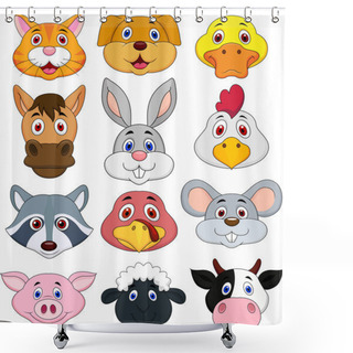 Personality  Animal Head Cartoon Collection Shower Curtains