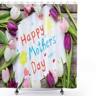 Personality  Bouquet Of Tulips For Happy Mothers Day Shower Curtains