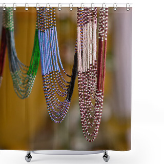 Personality  Colourful African Necklaces Shower Curtains