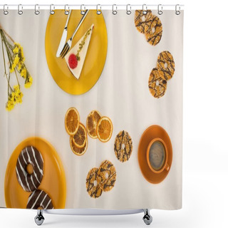 Personality  Fresh Pastries And Coffee Shower Curtains
