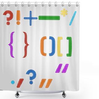 Personality  Punctuatian Marks Quilt And Old Fashioned Baby Blanket Design Shower Curtains
