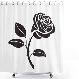 Personality  Rose Flower Vector Icon Shower Curtains