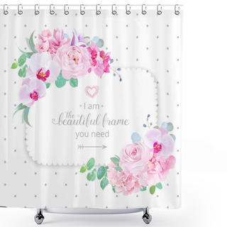 Personality  Square Floral Vector Design Frame Shower Curtains