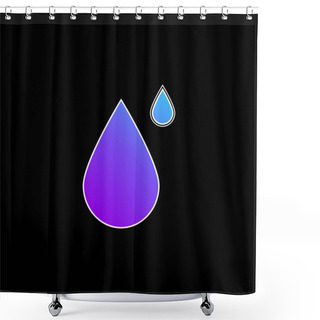 Personality  Big And Small Drops Blue Gradient Vector Icon Shower Curtains