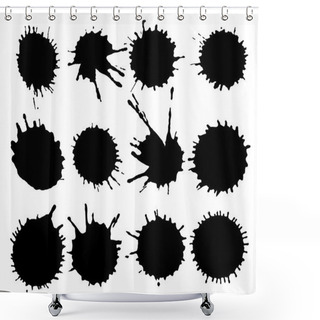Personality  Black Vector Blots Shower Curtains