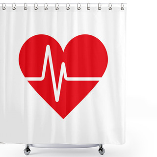 Personality  Heartbeat Icon Shower Curtains