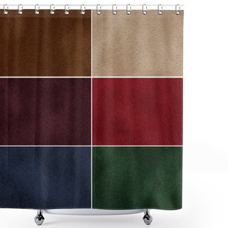 Personality  Set Of Multicolored Velvet Texture. Shower Curtains