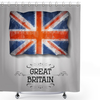 Personality  Vector Geometric Polygonal Great Britain Flag. Shower Curtains