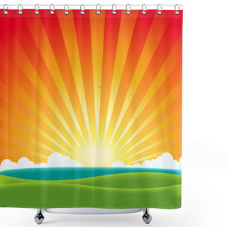 Personality  Summer Landscape Shower Curtains