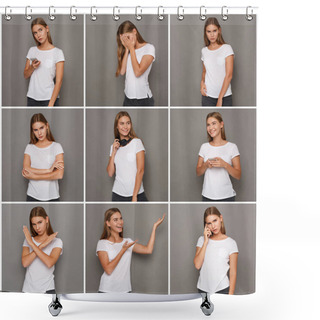 Personality  Female Different Emotions Set Shower Curtains