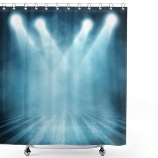 Personality  Background In Show. Interior Shined With A Projector Shower Curtains