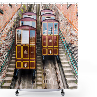 Personality  Cable Car On The Castle Hill. Budapest, Hungary  Shower Curtains