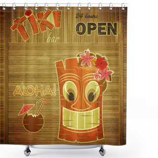 Personality  Vintage Design Hawaii Menu Shower Curtains