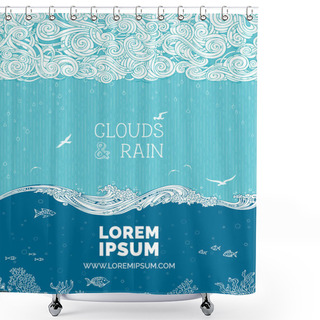 Personality  Rainy Sea Background. Shower Curtains