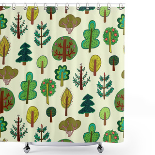 Personality  Trees Forest Pattern Shower Curtains