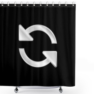 Personality  Arrows Couple Counterclockwise Rotating Symbol Silver Plated Metallic Icon Shower Curtains
