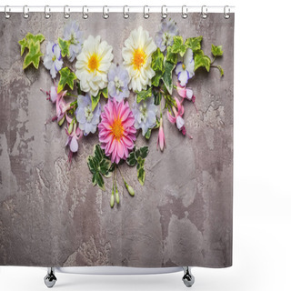 Personality  Flower Composition On The Aged Background Shower Curtains