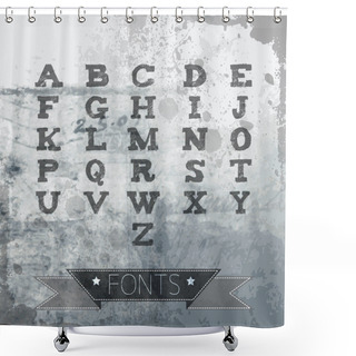 Personality  Vector Alphabet Vintage Style. Shower Curtains