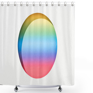 Personality  Cut Out Round Hole In White Paper On Bright Rainbow Colorful Background Shower Curtains