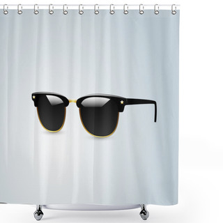 Personality  Sunglasses. Vector Illustration. Vector Illustration.  Shower Curtains