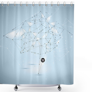 Personality  Abstract Vector Polygonal Background. Geometric Polygonal Shape. Vector Science Background Connecting Dots And Lines Structure  Shower Curtains
