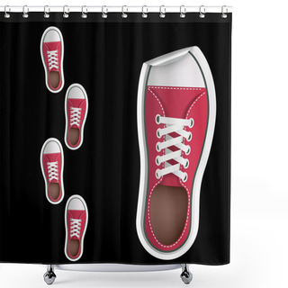 Personality  Stickers Sneakers Shower Curtains