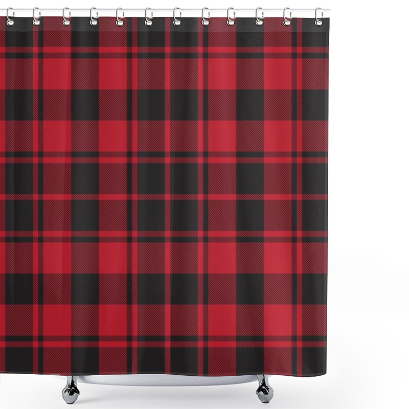 Personality  Red Plaid, Checkered, Tartan Seamless Pattern Suitable For Fashion Textiles And Graphics Shower Curtains