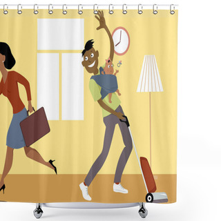 Personality  New Breadwinner In The Family Shower Curtains