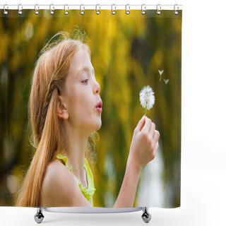 Personality  Wishes Child Blowing Dandelion,  Shower Curtains