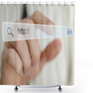 Personality  Search Bar On Virtual Screen Shower Curtains