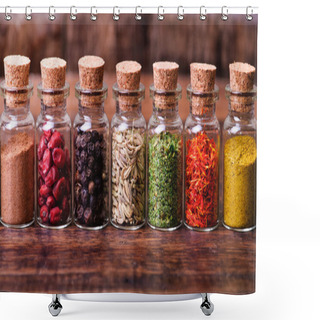 Personality  Spices In Bottles Shower Curtains