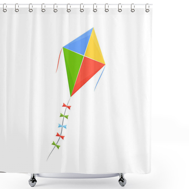 Personality  Modern Colorful Children S Toy In Form Colored Kite On String. Shower Curtains